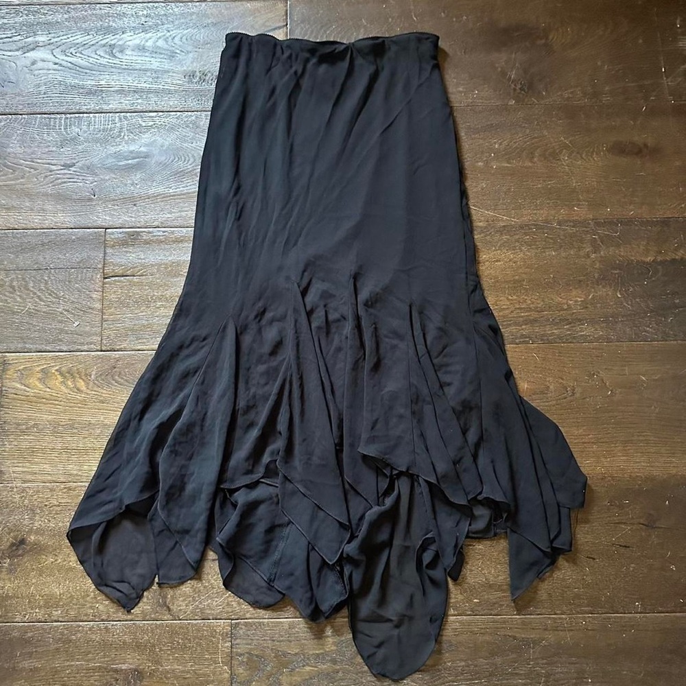 Alex Evenings Handkerchief Skirt, black, size L